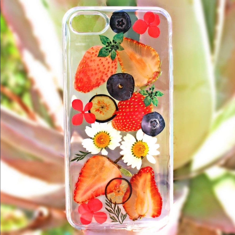 Handmade Pressed flowers/ fruits Phone Case